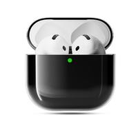 Case for AirPods 4 Never-Sretch-Out DamonLight Shock-Proof Protective Semi Hard Silicone Case for Apple Airpods 4th Generation (Black)