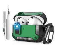 Case for AirPods 4 with Cleaner Pen and Secure Locking Clip, Automatic Pop-up Cover, Military Protective Rigid Shock Cover for AirPods Generation 4