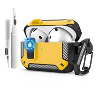 Case for AirPods 4 with Cleaner Pen and Secure Locking Clip, Automatic Pop-up Cover, Military Protective Rigid Shock Cover for AirPods Generation 4