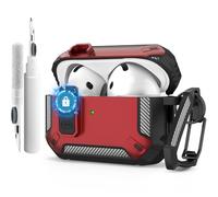 Case for AirPods 4 with Cleaner Pen and Secure Locking Clip, Automatic Pop-up Cover, Military Protective Rigid Shock Cover for AirPods Generation 4