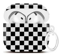 Case for AirPods 4 - YOMPLOW Case Cover Skin Women Girls with Keychain for Apple Airpods 4th Generation Charging Case 2024 - Black/White