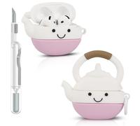 Case for AirPods 4th Generation | for AirPods 4 | Silicone Protective Cover | Cute Cartoon Skin Design | with Cleaning Pen Kit | Various Styles Wireless Earbuds Case for Boys Girl Teen (Kettle)