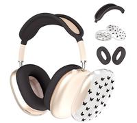 Case for AirPods Max Headphones,Cute Girly Black Little Butterfly Clear TPU Ear Cups Cover,Black Silicone Ear Pad Headband Protective Case Cover for Apple AirPods Max