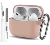 Case for Airpods Pro 2/1 Gen Cover for Men Women Girl, Compatible Airpods Pro 2nd/1st Generation Case, Soft Silicone Apple iPod Pro Gen Protective Cover Skin with Keychain Cleaner Pen, Milk Tea