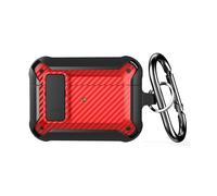 Case for AirPods Pro 2nd/1st Generation, Case Compatible with AirPods Pro/Pro2, Military Grade Drop Protective Cover with Secure Lock & Carbon Fiber Texture, Heavy-Duty Carabiner, Wireless Charging