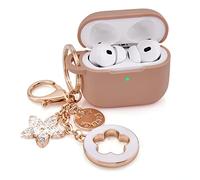 Case for Airpods Pro 2nd Generation - VISOOM Airpods Pro 2 Cases Cover Women 2024 Silicone iPod Pro 2 Earbuds Wireless Charging Cases Girl Bling Keychain for Apple Airpod Gen Pro 2(Milk Tea)
