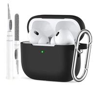 Case for Airpods Pro 3 Gen Case Cover for GILR Women, Compatible Airpods Pro 3rd Generation Case, Soft Silicone Apple iPod Pro 3 Protective Cover Skin with Keychain Cleaner Pen, Black