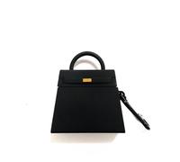 Case for AirPods Pro 3, Girls Creative Fashion Mini Handbag Purse Case, Stylish Soft Silicone TPU Earphone Protection Charging Cover for AirPods Pro 3 +Hook -Black