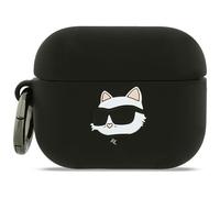 CG Mobile Karl Lagerfeld Silicone Case with Chaupette Head Motif for AirPods Pro 3 (Black)