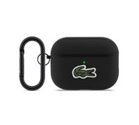 Case For AirPods Pro 3 Lacoste Black Logo Crocodile Green With Carabiner