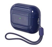 Case for AirPods Pro 3 Never-Sretch-Out DamonLight Shock-Proof Protective Semi Hard Silicone Case Compatible with Apple Airpods Pro 3rd Generation (Midnight Blue)