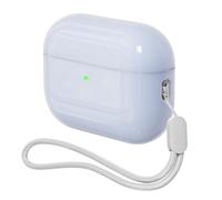 Case for AirPods Pro 3 Never-Sretch-Out DamonLight Shock-Proof Protective Semi Hard Silicone Case Compatible with Apple Airpods Pro 3rd Generation (Ice Blue)