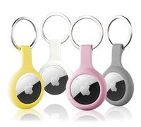 Case for Airtag Holder 4pack with Key Ring, ThingsBag Air Tag Keyring Cover Compatible with Apple Tags, Silicone Keychain Itag Tracker Protective Cover Lightweight and Unti-Scratch for Luggage, Bags