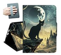Case for All Amazon Kindle Fire 7 Tablet case 2019/2017 Release 9th/7th Generation,with Hand Straps and Auto Wake/Sleep PU Leather Slim Multiple Angles Stand Smart Cover,cat on the mountaintop