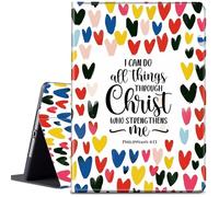 Case for All-New 7" Kindle Paperwhite 12th Gen 2024 & Signature Edition, PU Leather Multi-Angle Anti Slide Stand Smart Cover with Auto Wake/Sleep for Kindle E-Reader,I Can Do All Things-Love