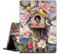 Case for All-New 7" Kindle Paperwhite 12th Gen 2024 & Signature Edition, PU Leather Multi-Angle Anti Slide Stand Smart Cover with Auto Wake/Sleep for Kindle E-Reader,Peach Blossoms and Birds