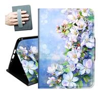 Case for All-new 7" Kindle Paperwhite 12th Generation 2024 & Kindle Colorsoft 2024/2025,with Hand Straps and Auto Wake/Sleep Leather Slim Multiple Angles Stand Smart Cover,Magnolia Branches