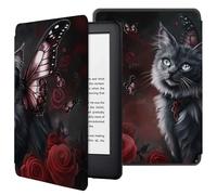 Case For All-New 7"Kindle Paperwhite 12Th Generation 2024&Kindle Colorsoft Signature Edition 2024,Protective Shell Cover With Auto Wake/Sleep For Kindle Paperwhite 2024-Gothic Butterfly Cat