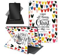 Case for All-New 7'' Kindle Paperwhite 12th Generation 2024 & Kindle Colorsoft Signature Edition - 360 Degree Rotating Stand,Folio Case with Auto Wake/Sleep for Kids,I Can Do All Things-Love