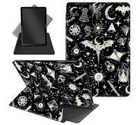 Case for All-New 7'' Kindle Paperwhite 12th Generation 2024 & Kindle Colorsoft Signature Edition - 360 Degree Rotating Stand,Folio Case with Auto Wake/Sleep for Kids,Black-White Fantasy Creatures