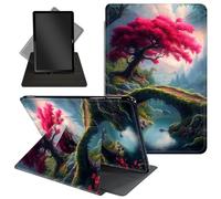 Case for All-New 7'' Kindle Paperwhite 12th Generation 2024 & Kindle Colorsoft Signature Edition - 360 Degree Rotating Stand,Folio Case with Auto Wake/Sleep for Kids,Beautiful Fantasy Pink Tree