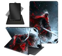 Case for All-New 7'' Kindle Paperwhite 12th Generation 2024 & Kindle Colorsoft Signature Edition - 360 Degree Rotating Stand,Folio Case with Auto Wake/Sleep for Kids,Dark Fantasy Monkey King