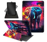 Case for All-New 7'' Kindle Paperwhite 12th Generation 2024& Kindle Colorsoft Signature Edition - Cute 360 Degree Rotating Stand,Folio Case with Auto Wake/Sleep for Kids,Colorful Jungle Elephant