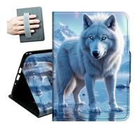 Case for All-New Amazon Fire HD 10 & 10 Plus Tablet (13th/11th Generation, 2023/2021 Release),with Hand Straps and Auto Wake/Sleep Leather Multiple Angles Stand Smart Case,Northern Wolf
