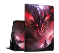 Case for All-New Amazon Fire HD 10 and 10 Plus Tablet (13th/11th Generation, 2023/2021 Release) 10.1" Slim PU Leather Adjustable Multi-Angle Smart Shell Cover with Auto Wake/Sleep, N Dragon Fire