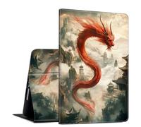 Case for All-New Amazon Fire HD 10 and 10 Plus Tablet (13th/11th Generation, 2023/2021 Release) 10.1" Slim PU Leather Adjustable Multi-Angle Smart Shell Cover with Auto Wake/Sleep, Chinese Red Dragon