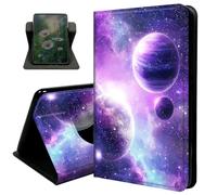 Case for All-New Amazon Kindle Fire 7 Tablet (7", 12th Generation, 2022 Release) with Auto Sleep/Wake 360 Degree Rotating Swivel Adjustable Stand Cover for Fire 7 2022,Purple Galaxys Planet