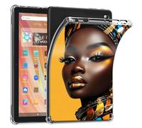 Case for All-New Amazon Kindle Fire HD 10 & HD 10 Plus(11th Generation, 2021 Release)- Clear Slim Lightweight Soft Flexible TPU Bumper Cushioning Protection Shell Cover, African American Woman-1121