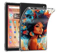 Case for All-New Amazon Kindle Fire HD 10 & HD 10 Plus(11th Generation, 2021 Release)- Clear Slim Lightweight Soft Flexible TPU Bumper Cushioning Protection Shell Cover, African American Woman-1120