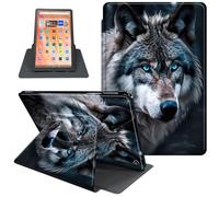 Case for All-New Amazon Kindle Fire HD 10 Tablet (13th Generation, 2023 Release) 10.1", 360 Degree Rotating Folio Stand Smart Cover for Fire Tablet 10 2023, Auto Sleep/Wake, Wolf's Gaze