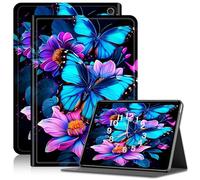 Case for All-New Fire 7 Tablet (12th Generation, 2022 Release), Slim PU Leather Folding Adjustable Stand Fire 7 Tablet Case 12th Generation, with Auto Sleep/Wake Kindle 7 Case, Purple Flower