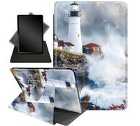 Case for All-New Fire HD 8 & 8 Plus Tablet (12th /10th Gen, 2022/2020),360 Degree Rotating Stand Smart Protective Cover Case,for Amazon Fire HD 8 inch Tablets (2022/2020),Lighthouse Beacon Clouds