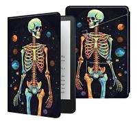Case for All New Kindle 10th Generation 2019 Released E-Reader,360 Degree Rotating Cover,Slim Lightweight PU Leather with Auto Wake/Sleep,Colorful Planet Skull