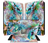 Case for All New Kindle 10th Generation 6 inch 2019 Release with 360 Degree Rotating PU Leather Smart Cover with Auto Wake/Sleep Tablet Case - Green Dragon Flowers