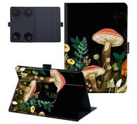 Case for All-New Kindle 12/11th Generation 6 inch 2024/2022 Release Lightweight 360 Degree Rotating PU Leather Cover with Multi-Angle Viewing Stand Tablet Case - Mushroom and Flower