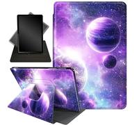 Case for All-New Kindle Paperwhite 12th Gen 2024 (7") & Kindle Colorsoft Signature Edition (7"),360 Degree Rotating Stand Smart Protective Case,Purple Galaxys Planet
