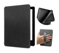 Case for All-New Kindle Paperwhite (7", 12th Generation, 2024 Release) with Hand Strap, Lightweight PU Leather and TPU Soft Back Cover with Auto Wake/Sleep Function (Black)