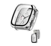 Case for Amazfit Active 2 Square,NOUKAJU Protective Cover Smart Watch,Built-in 9H Tempered Glass Film, Hard PC,Screen Protector for Amazfit Active 2 Square Smart Watch 1.75inch(Clear)