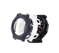 Case for Amazfit T-Rex 3 Pro 48MM,WUNIAK Hard PC Screen Protector for Amazfit T-Rex 3 Pro,9H Tempered Glass Ultra-Thin Full-Coverage Shockproof Bumper,(2Pack,Transparent+Blue)