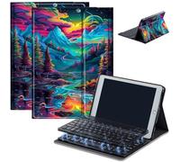 Case for Amazon Fire HD 10 & 10 Plus Tablet (13th/11th Generation, 2023/2021 Release) 10.1" with Keyboard, PU Leather Multiple-Angles Keyboard Case for Amazon Fire Tablet 10, Colorful Trees