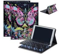 Case for Amazon Fire HD 10 & 10 Plus Tablet (13th/11th Generation, 2023/2021 Release) 10.1" with Keyboard, PU Leather Multiple-Angles Keyboard Case for Amazon Fire Tablet 10, Colorful Butterfly