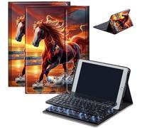 Case for Amazon Fire HD 10 & 10 Plus Tablet (13th/11th Generation, 2023/2021 Release) 10.1" with Keyboard, PU Leather Multiple-Angles Keyboard Case for Amazon Fire Tablet 10, Brown Horse
