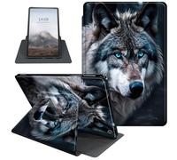 Case for Amazon Fire HD 10 and 10 Plus Tablet (11th Generation 2021 Release), 360 Degree Rotating Folio Stand Smart Cover for Fire Tablet 10 2021, Auto Sleep/Wake, Wolf's Gaze