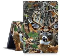 Case for Amazon Fire HD 10 and 10 Plus Tablet (13th/11th Generation, 2023/2021 Release) 10.1" PU Leather Smart Protective Cover with Auto Sleep/Wake for Fire HD 10 2023,Hunting Camouflage Deer