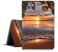 Case for Amazon Fire HD 10 and 10 Plus Tablet (13th/11th Generation, 2023/2021 Release) 10.1" PU Leather Smart Protective Cover with Auto Sleep/Wake for Fire HD 10 2023,Sunset Beach The Sunset