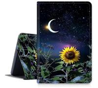 Case for Amazon Fire HD 10 and 10 Plus Tablet (13th/11th Generation, 2023/2021 Release) 10.1" PU Leather Smart Protective Cover with Auto Sleep/Wake for Fire HD 10 2023,Sunflower Starry Sky Moon